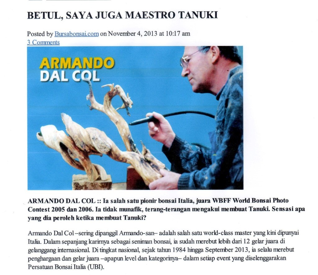 Armando nel sito indonesiano